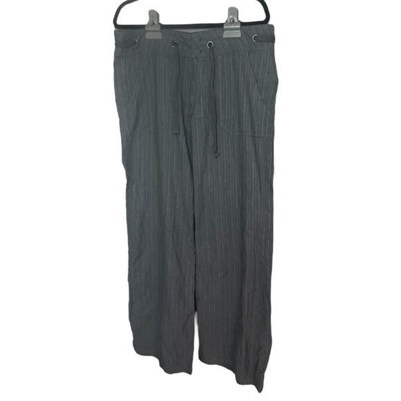 NWT Prana Gray Wide Leg Striped Women's Steph Pants With Pockets & Drawstring - Picture 12 of 13